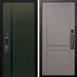 Входная дверь Аргус SMART ланцет олива софт + Ариана Серая эмаль