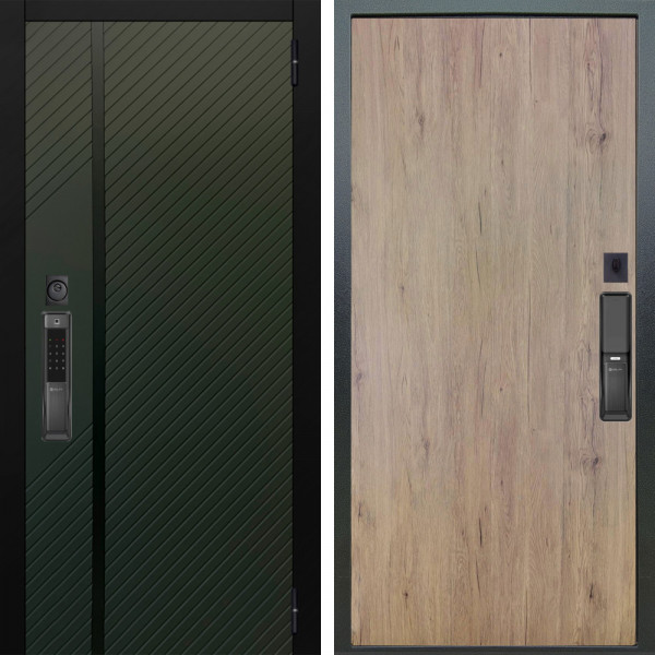 Входная дверь Аргус SMART ланцет олива софт + Элегант Рустик соломенный