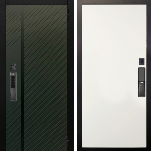 Входная дверь Аргус SMART ланцет олива софт + Элегант Софт милк