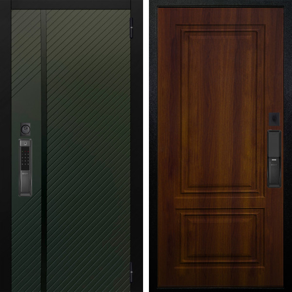 Входная дверь Аргус SMART ланцет олива софт + Элион Дуб рустикальный