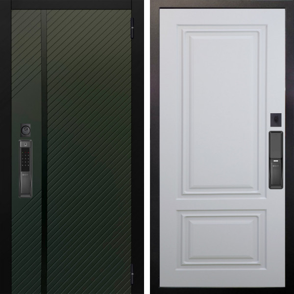 Входная дверь Аргус SMART ланцет олива софт + Элион Софт милк