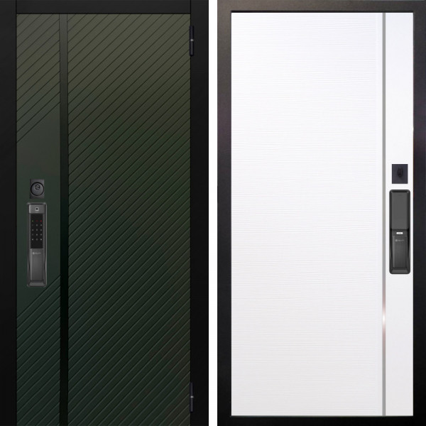 Входная дверь Аргус SMART ланцет олива софт + Гауда Роял вуд белый