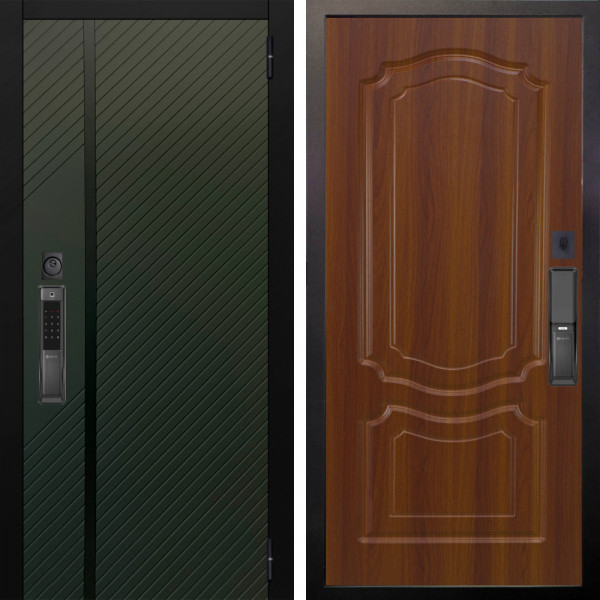 Входная дверь Аргус SMART ланцет олива софт + Мишель Дуб рустикальный