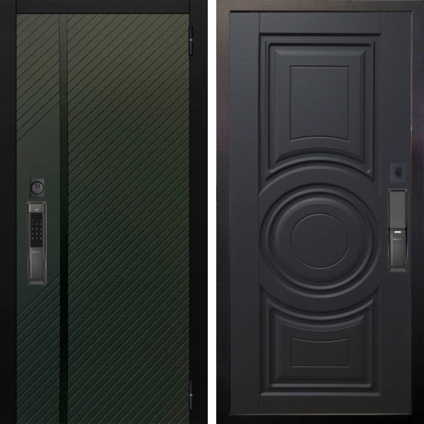 Входная дверь Аргус SMART ланцет олива софт + Могадиш Черный софт.jpg