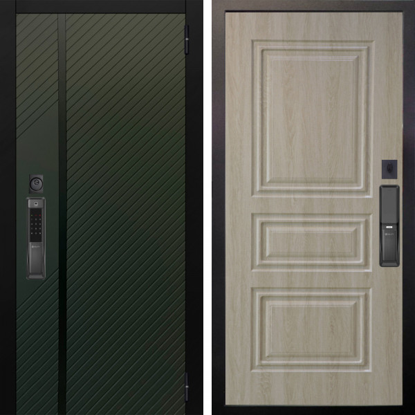 Входная дверь Аргус SMART ланцет олива софт + Скиф Дуб филадельфия крем