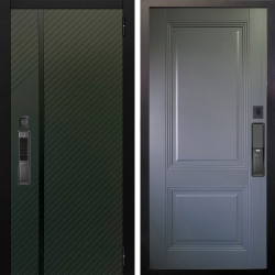 Входная дверь Аргус SMART ланцет олива софт + Соло Антрацит