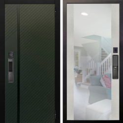 Входная дверь Аргус SMART ланцет олива софт + Вояж Белое дерево