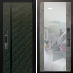 Входная дверь Аргус SMART ланцет олива софт + Вояж Светлый бетон