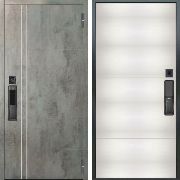 Входная дверь Аргус SMART Лофт Темный бетон + Агат Вельвет белый горизон