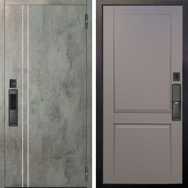 Входная дверь Аргус SMART Лофт Темный бетон + Ариана Серая эмаль