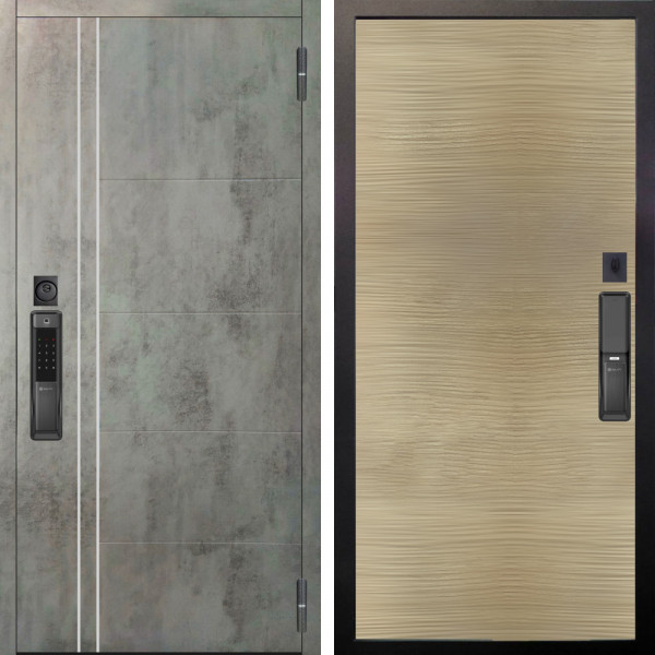 Входная дверь Аргус SMART Лофт Темный бетон + Элегант Дорс светлый горизонт