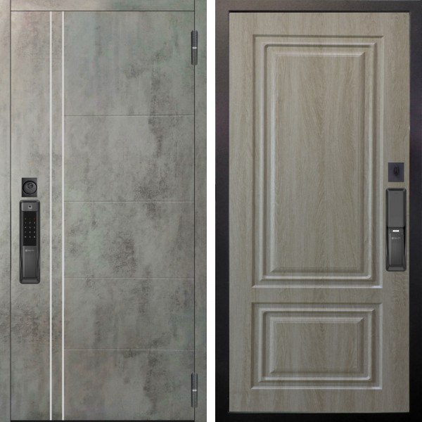 Входная дверь Аргус SMART Лофт Темный бетон + Элион Дуб филадельфия крем