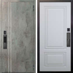 Входная дверь Аргус SMART Лофт Темный бетон + Элион Софт милк