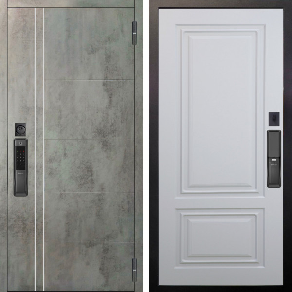 Входная дверь Аргус SMART Лофт Темный бетон + Элион Софт милк