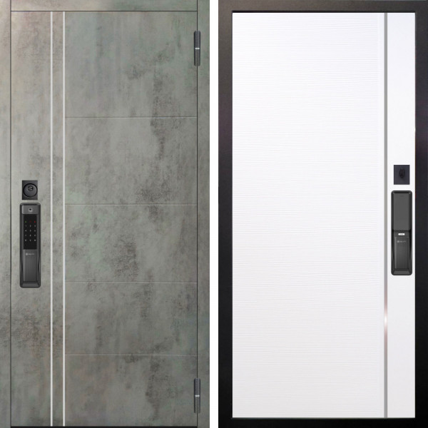 Входная дверь Аргус SMART Лофт Темный бетон + Гауда Роял вуд белый