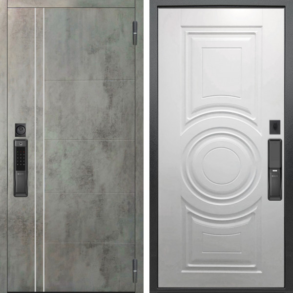 Входная дверь Аргус SMART Лофт Темный бетон + Могадиш Софт милк