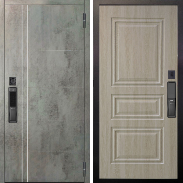 Входная дверь Аргус SMART Лофт Темный бетон + Скиф Дуб филадельфия крем