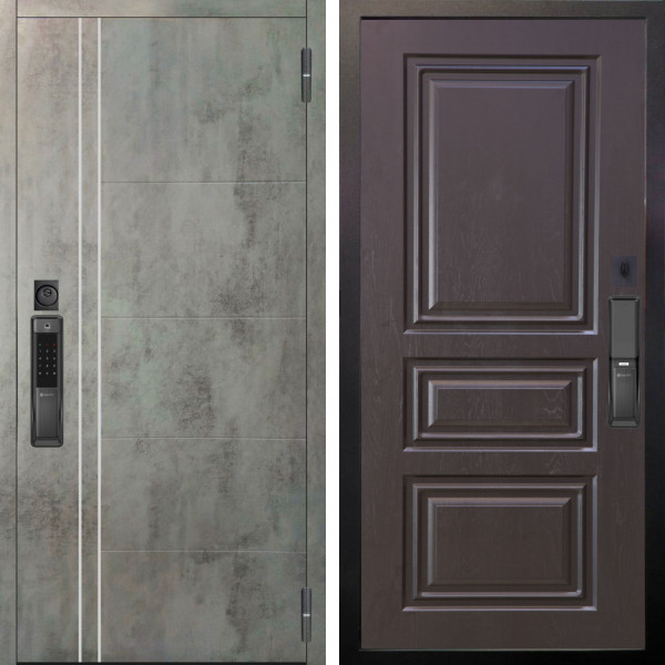 Входная дверь Аргус SMART Лофт Темный бетон + Скиф Горький шоколад