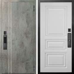 Входная дверь Аргус SMART Лофт Темный бетон + Скиф Софт милк