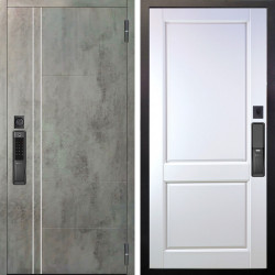 Входная дверь Аргус SMART Лофт Темный бетон + Соренто Белая эмаль