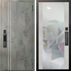 Входная дверь Аргус SMART Лофт Темный бетон + Вояж Белое дерево