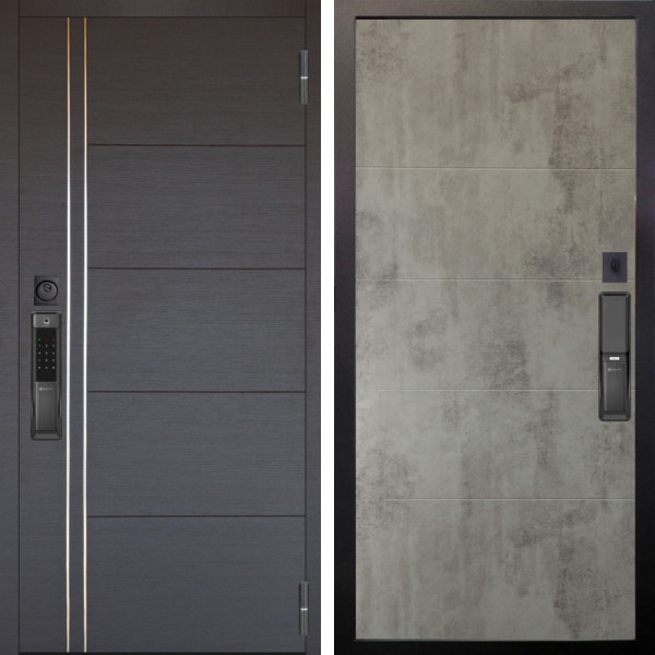 Входная дверь Аргус SMART Лофт Венге горизонт + Агат Светлый бетон