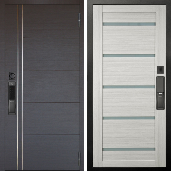 Входная дверь Аргус SMART Лофт Венге горизонт + Александра Белая лиственница