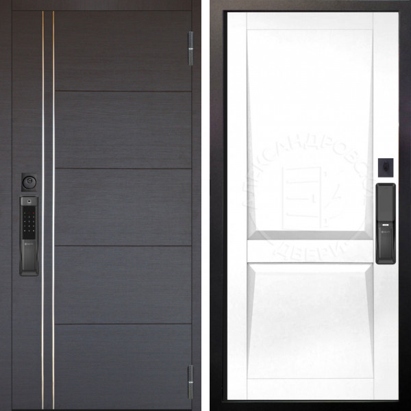 Входная дверь Аргус SMART Лофт Венге горизонт + Ариана Белая эмаль
