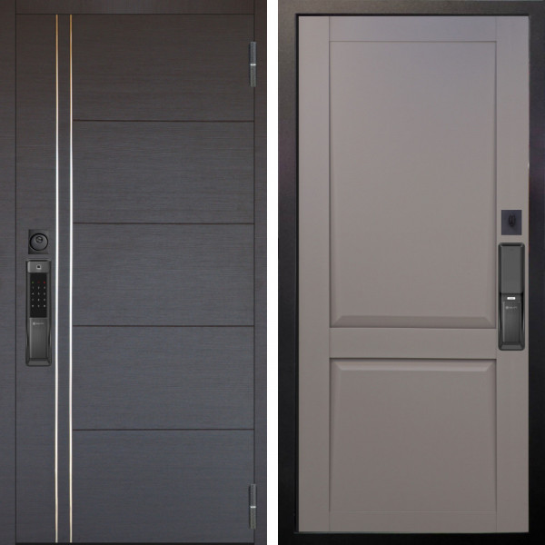 Входная дверь Аргус SMART Лофт Венге горизонт + Ариана Серая эмаль