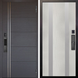 Входная дверь Аргус SMART Лофт Венге горизонт + Дуэт Белое дерево вставки Изабель