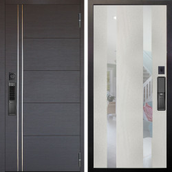 Входная дверь Аргус SMART Лофт Венге горизонт + Дуэт Белое дерево вставки Николь