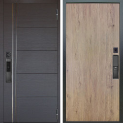 Входная дверь Аргус SMART Лофт Венге горизонт + Элегант Рустик соломенный