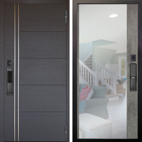 Входная дверь Аргус SMART Лофт Венге горизонт + Магнум Светлый бетон