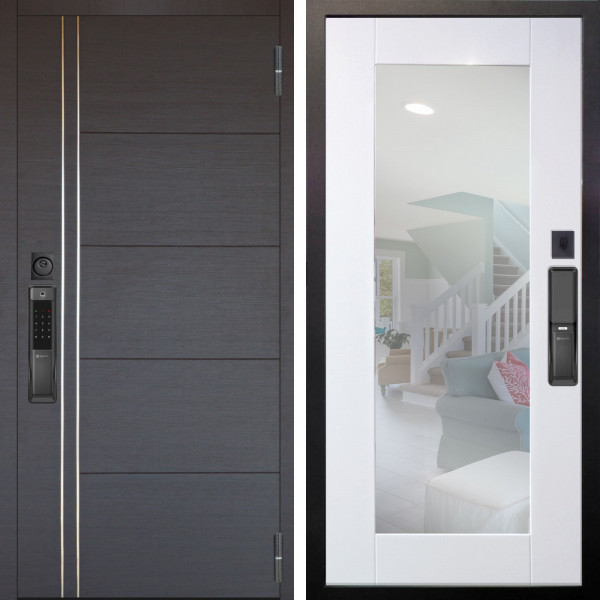 Входная дверь Аргус SMART Лофт Венге горизонт + Милли Роял вуд белый