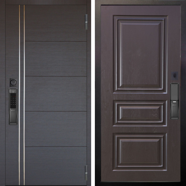 Входная дверь Аргус SMART Лофт Венге горизонт + Скиф Горький шоколад