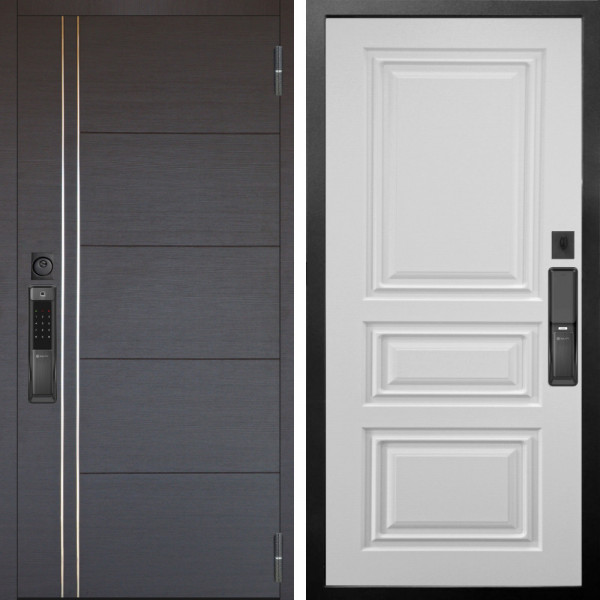 Входная дверь Аргус SMART Лофт Венге горизонт + Скиф Софт милк