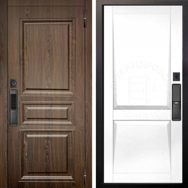 Входная дверь Аргус SMART магистр дуб кантри + Ариана Белая эмаль