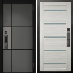 Входная дверь Аргус SMART мичиган силк титан силк муссон + Александра Белая лиственница