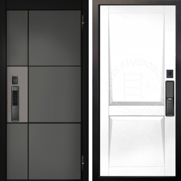 Входная дверь Аргус SMART мичиган силк титан силк муссон + Ариана Белая эмаль