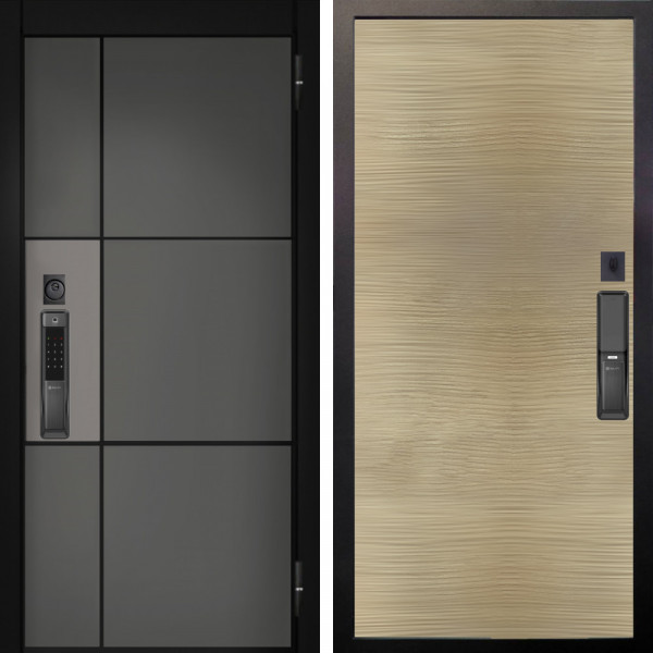 Входная дверь Аргус SMART мичиган силк титан силк муссон + Элегант Дорс светлый горизонт