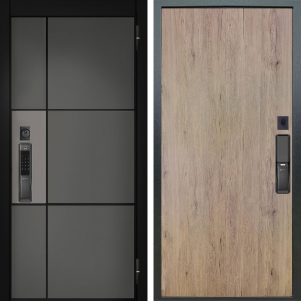 Входная дверь Аргус SMART мичиган силк титан силк муссон + Элегант Рустик соломенный