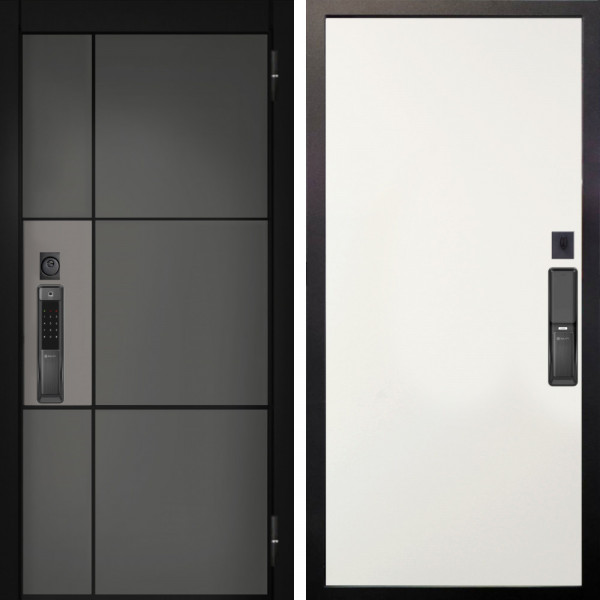 Входная дверь Аргус SMART мичиган силк титан силк муссон + Элегант Софт милк