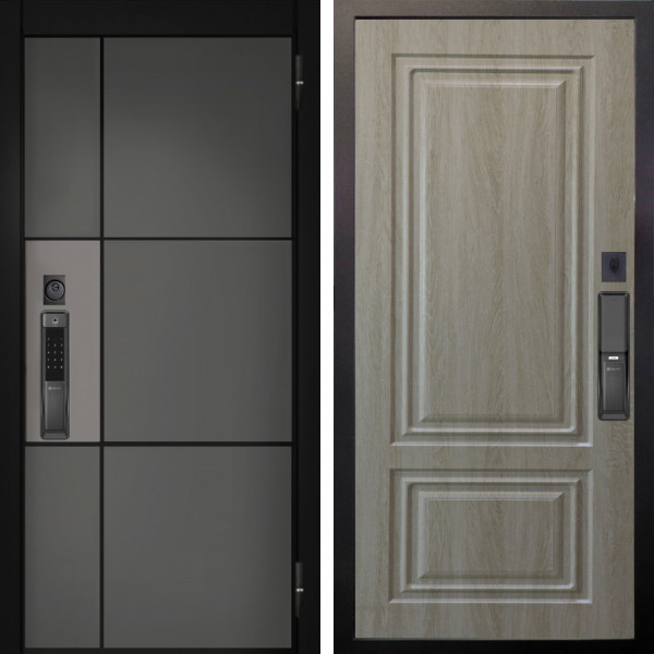 Входная дверь Аргус SMART мичиган силк титан силк муссон + Элион Дуб филадельфия крем