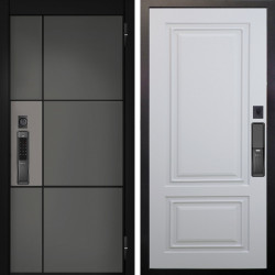Входная дверь Аргус SMART мичиган силк титан силк муссон + Элион Софт милк