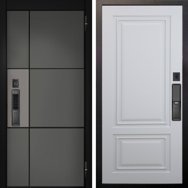 Входная дверь Аргус SMART мичиган силк титан силк муссон + Элион Софт милк