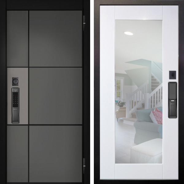 Входная дверь Аргус SMART мичиган силк титан силк муссон + Милли Роял вуд белый