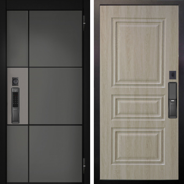 Входная дверь Аргус SMART мичиган силк титан силк муссон + Скиф Дуб филадельфия крем