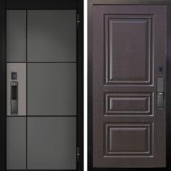 Входная дверь Аргус SMART мичиган силк титан силк муссон + Скиф Горький шоколад
