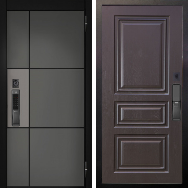 Входная дверь Аргус SMART мичиган силк титан силк муссон + Скиф Горький шоколад