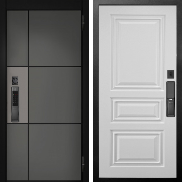 Входная дверь Аргус SMART мичиган силк титан силк муссон + Скиф Софт милк
